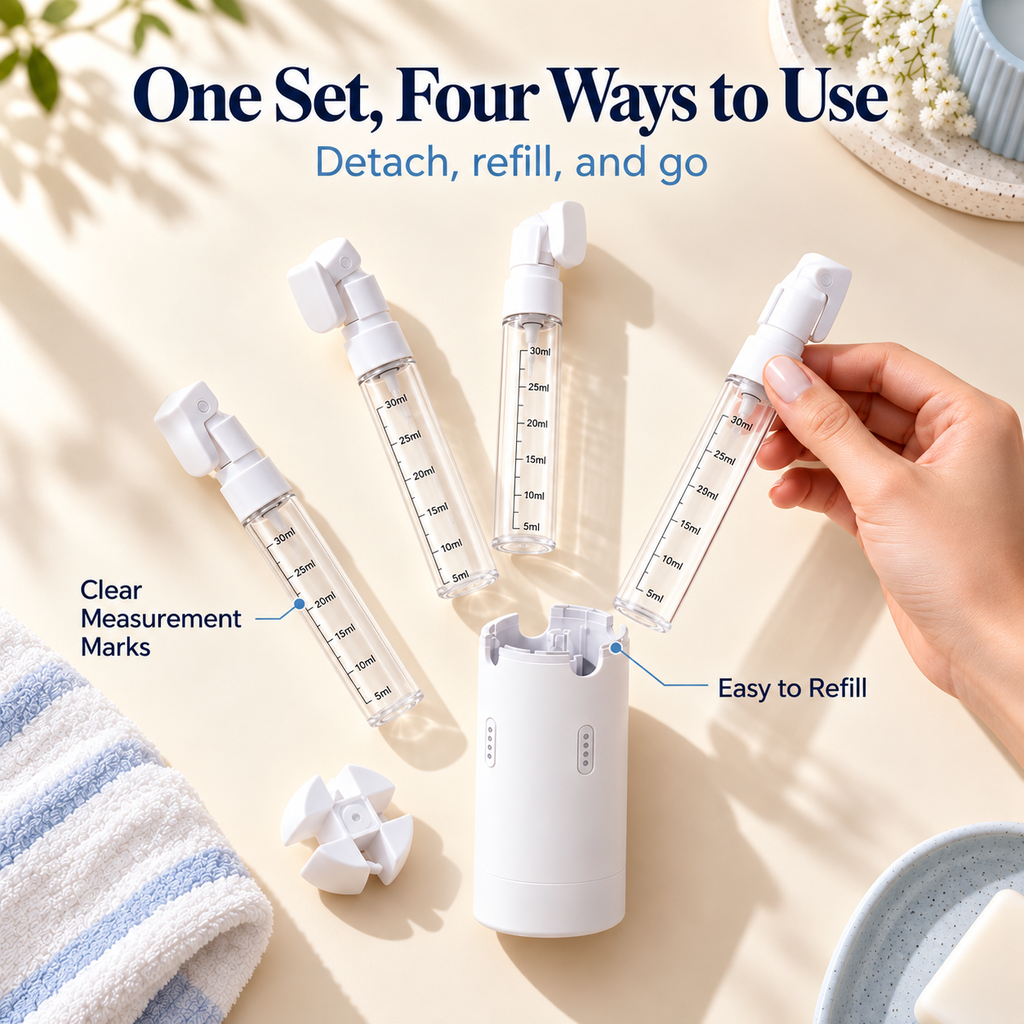 Snugglepaw 4-in-1 Travel Toiletry Dispenser