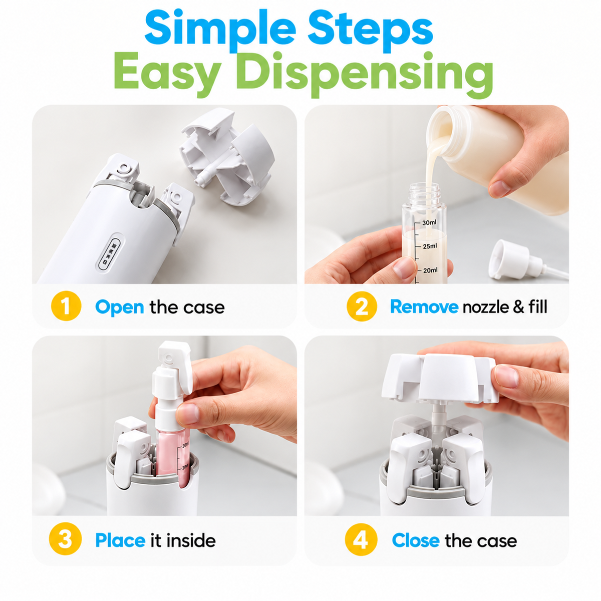 Snugglepaw 4-in-1 Travel Toiletry Dispenser